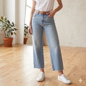 Madewell Curvy Perfect Vintage Wide-Leg Crop Jeans Womens 23 Light Wash